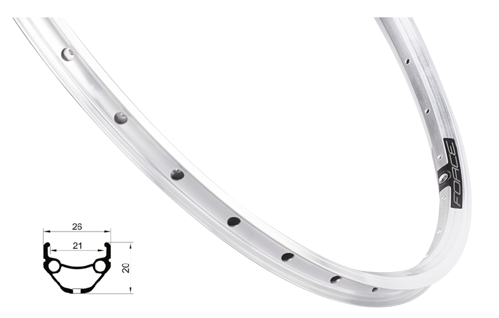 Ráfek FORCE PRIME 559x21, 36děr, stříbrný