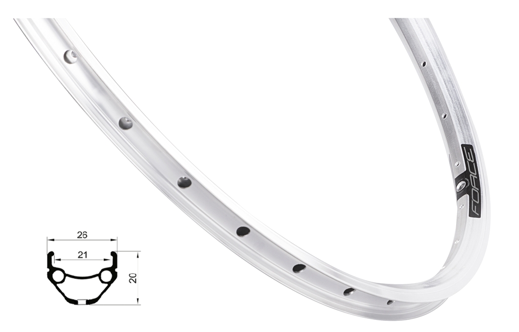 Ráfek FORCE PRIME 559x21, 32děr, stříbrný