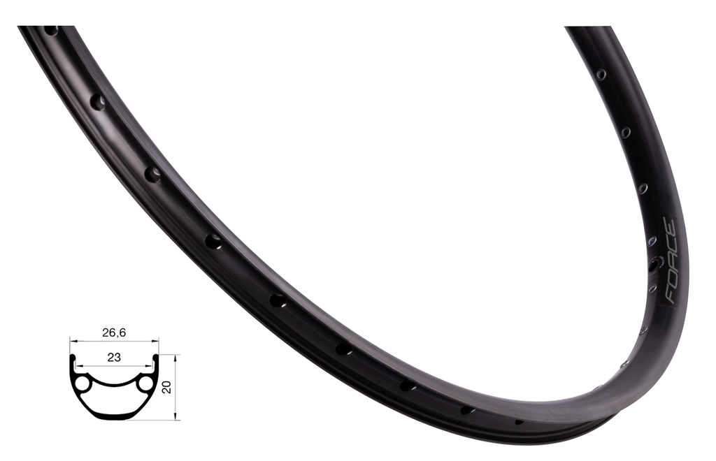 Ráfek FORCE XC DISC 559x23, 36děr, černý