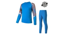 Dětské triko dl.rukáv + spodky SENSOR MERINO IMPRESS SET modrá/camo 