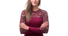 Dámské triko dl.rukáv SENSOR MERINO IMPRESS lilla/feather 