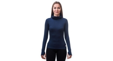 Dámské triko dl.rukáv s kapucí SENSOR MERINO DF deep blue 