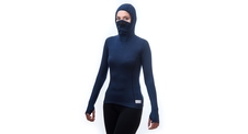 Dámské triko dl.rukáv s kapucí SENSOR MERINO DF deep blue 