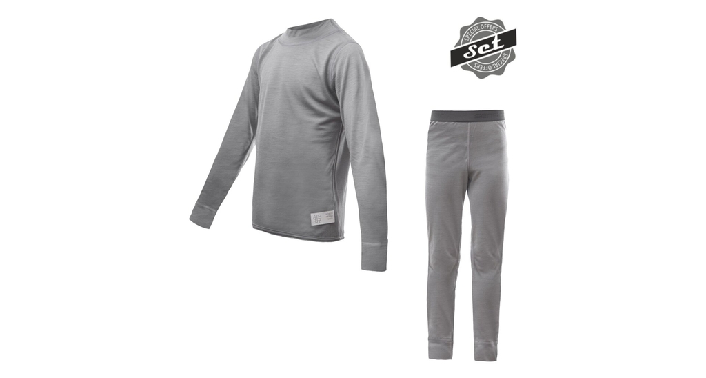 Juniorské triko dl.rukáv + spodky SENSOR MERINO ACTIVE SET šedá 