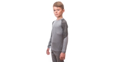 Dětské triko dl.rukáv + spodky SENSOR MERINO IMPRESS SET šedá/maori 