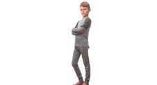 Dětské triko dl.rukáv + spodky SENSOR MERINO IMPRESS SET šedá/maori 