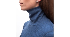 Dámské triko roll neck dl.rukáv SENSOR MERINO BOLD cool blue 