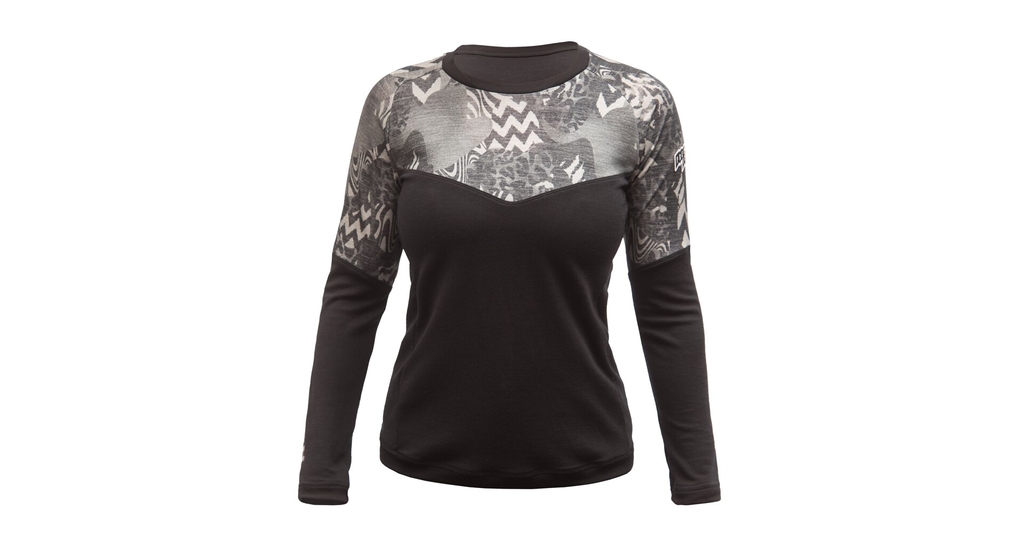Triko dl. rukáv Fresh Trash WOMEN'S ESCAPE MERINO LONG SLEEVE TEE BLACK/ZEBRA 