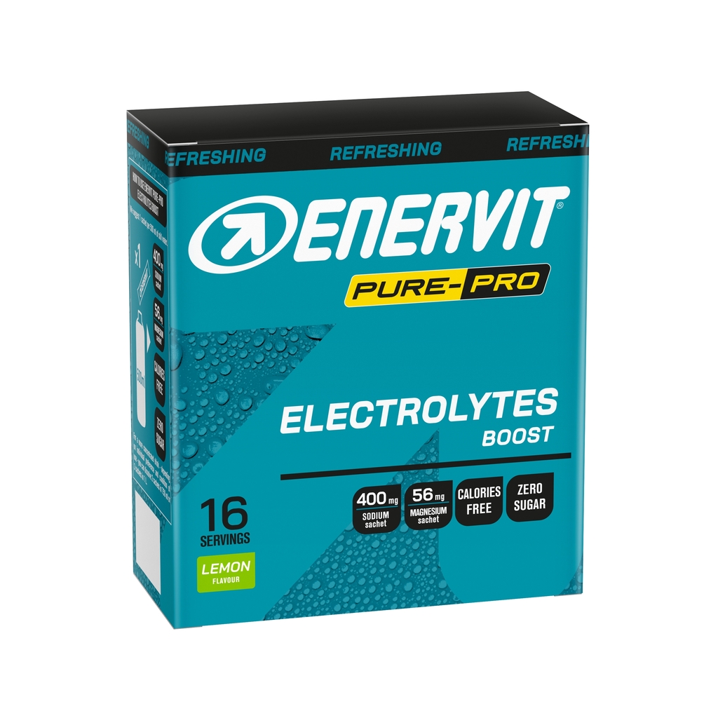 Enervit PURE-PRO Electrolytes Boost, box, 16x4g citron