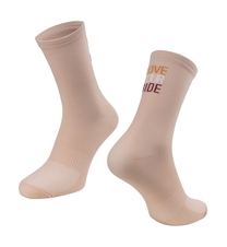 Ponožky FORCE LOVE YOUR RIDE, krémové