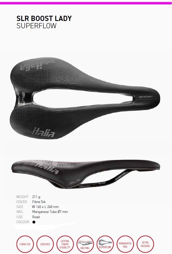 Sedlo Selle Italia SLR Boost Lady Superflow black mangan