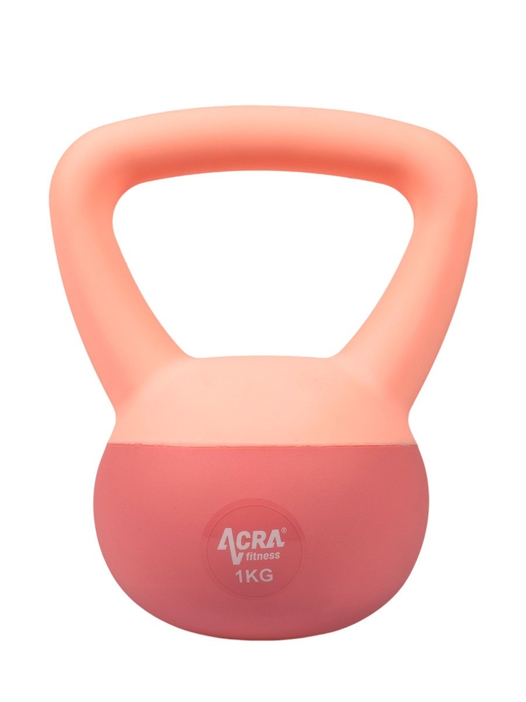 Soft PVC Kettlebell 1 kg, růžový