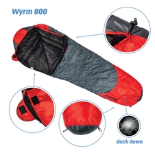 Péřový spací pytel Wyrm 800 - 225cm, kachní peří
