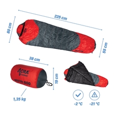 Péřový spací pytel Wyrm 800 - 225cm, kachní peří