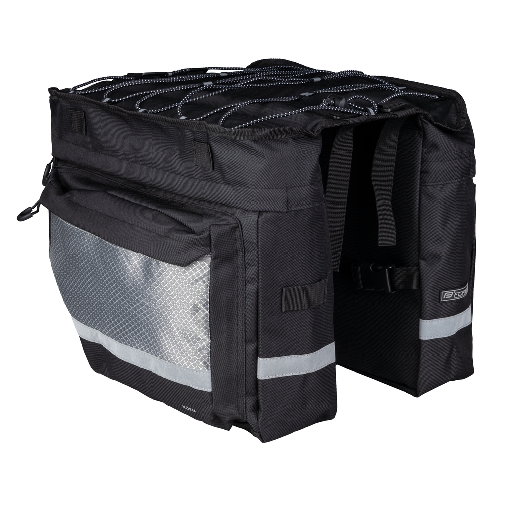 Brašna na nosič FORCE NOEM, černá 2x10l