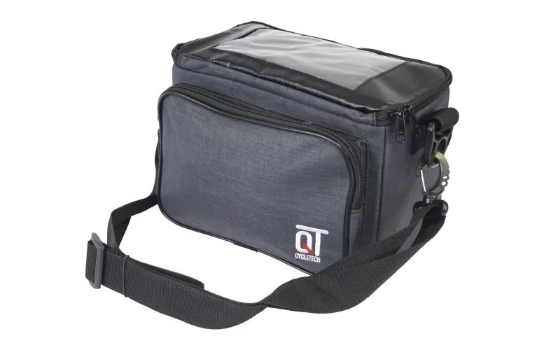 Brašna na řidítka QT s mapníkem šedá Qfix