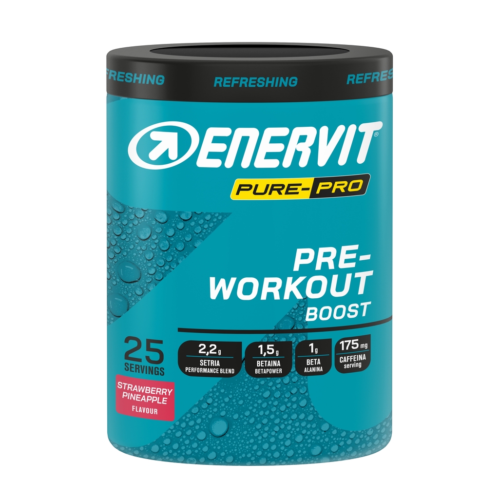 Evervit PRE-Workout Boost, dóza, 313g jahoda+ananas