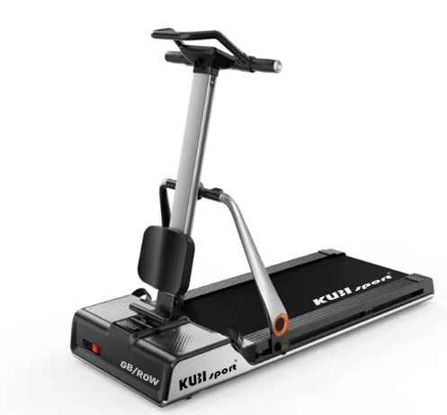 Běžecký pás 4v1 s veslovacím trenžerem, kladkou a břišním trenažerem GB/ROW