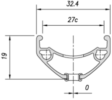 Ráfek MACH1 27,5 Cross-R 27 32děr/1nýt černý