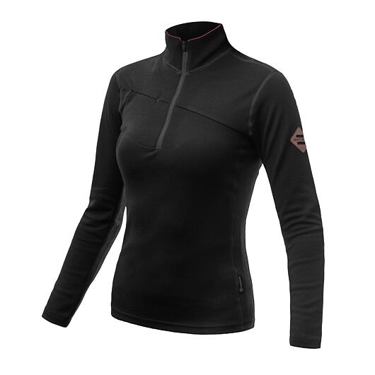 Mikina dámská SENSOR MERINO UPPER zip černá