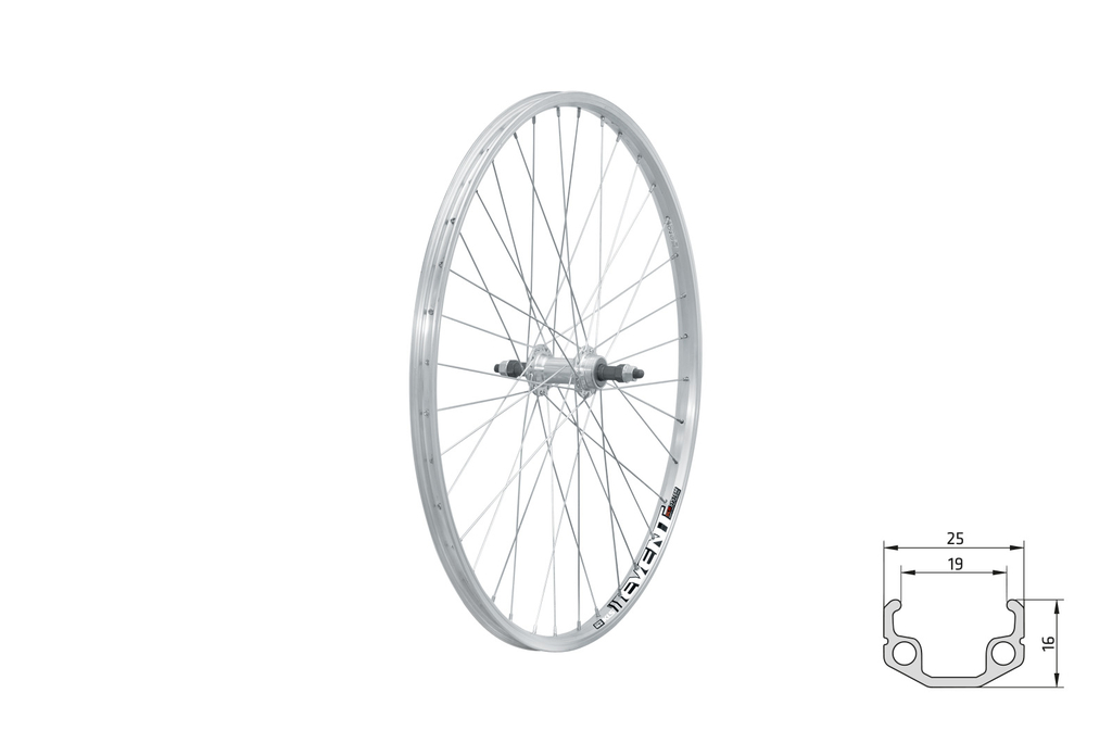 Zapletené kolo zadní KLS EVENT V-brake R, 26, silver