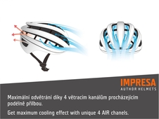 Přilba Author Impresa Inmold, stříbrná/bílá