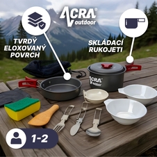 Camping set nádobí alluminium pro 1-2 osoby