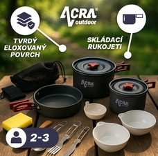 Camping set nádobí alluminium pro 2-3 osoby