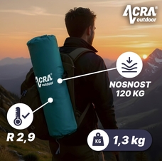 Samonafukovací komfortní karimatka zelenomodrá 4cm