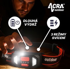 Outdoor čelová svítilna Acra LAMP1