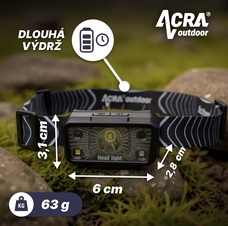 Outdoor čelová svítilna Acra LAMP2