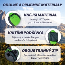 Péřový spací pytel Pongee 800 - 210cm, kachní peří