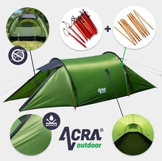 Turistický ultralehký stan ST32 pro 2 osoby - zelený