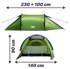 Turistický ultralehký stan ST32 pro 2 osoby - zelený
