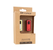 Blikačky sada FORCE DOUBLE přední bílá + zadní červená