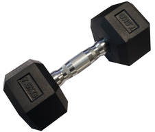 Jednoruční šestihranná HEX činka 7,5kg pogumovaná