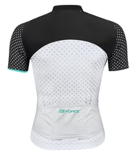 Dres Force POINTS dámský kr. rukáv, črn-bílo-tyrkys, vel. XS_1