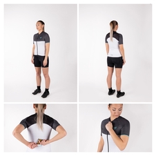 Dres Force POINTS dámský kr. rukáv, črn-bílo-tyrkys, vel. XS_2