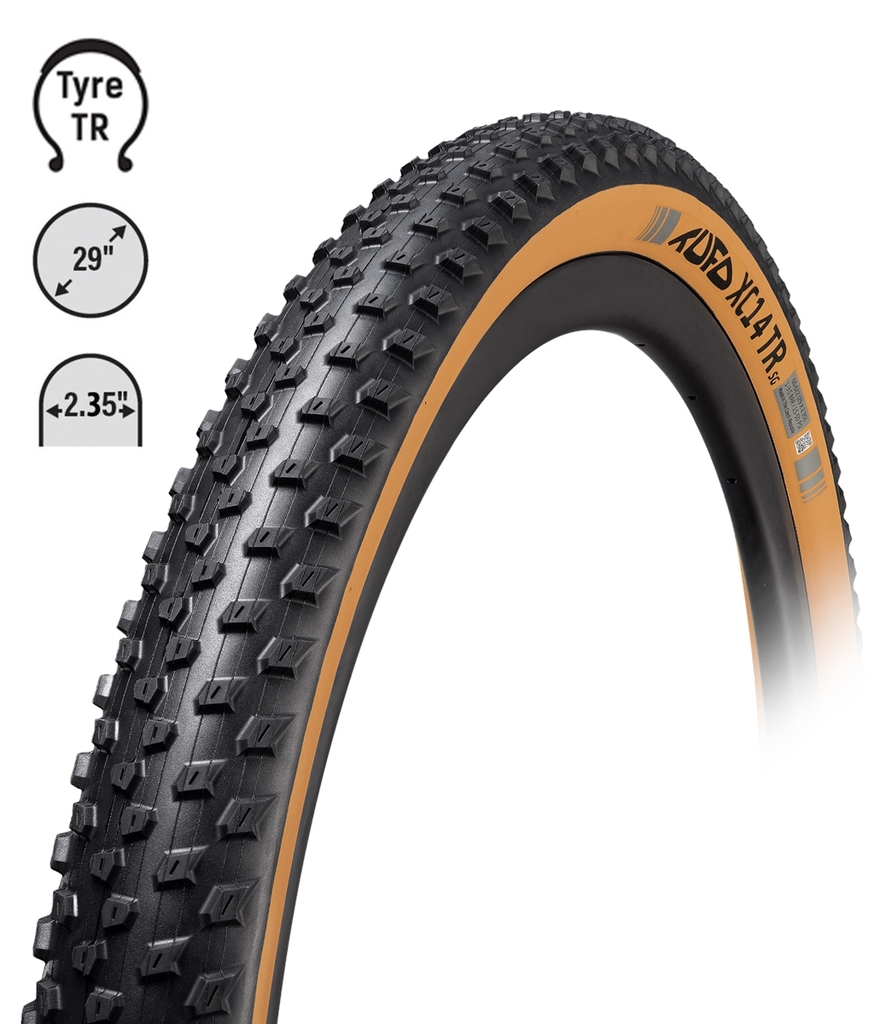 Plášť TUFO MTB XC14 TR E-25 29x2,35, kevlar, bezduš., béžová