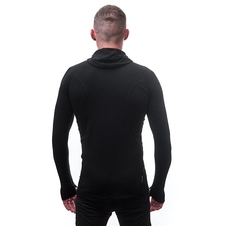 Triko dlouhé pánské SENSOR MERINO DOUBLE FACE s kapucou černé