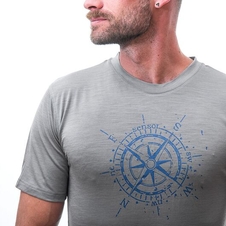 Triko krátké pánské SENSOR MERINO WOOL PT KOMPAS šedé