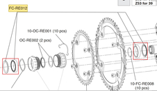 Ložisko pro kliky Campagnolo Ultra Torque RECORD/CHORUS včetně prachovek (2ks)