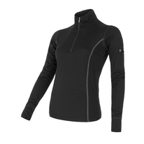 Dámské triko dl.rukáv stoják zip SENSOR MERINO ACTIVE černá 