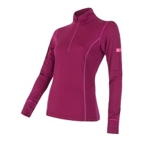 Dámské triko dl.rukáv stoják zip SENSOR MERINO ACTIVE lilla 
