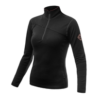 Dámská mikina krátký SENSOR MERINO UPPER zip černá 