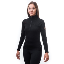 Dámská mikina krátký SENSOR MERINO UPPER zip černá 