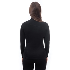 Dámská mikina krátký SENSOR MERINO UPPER zip černá 