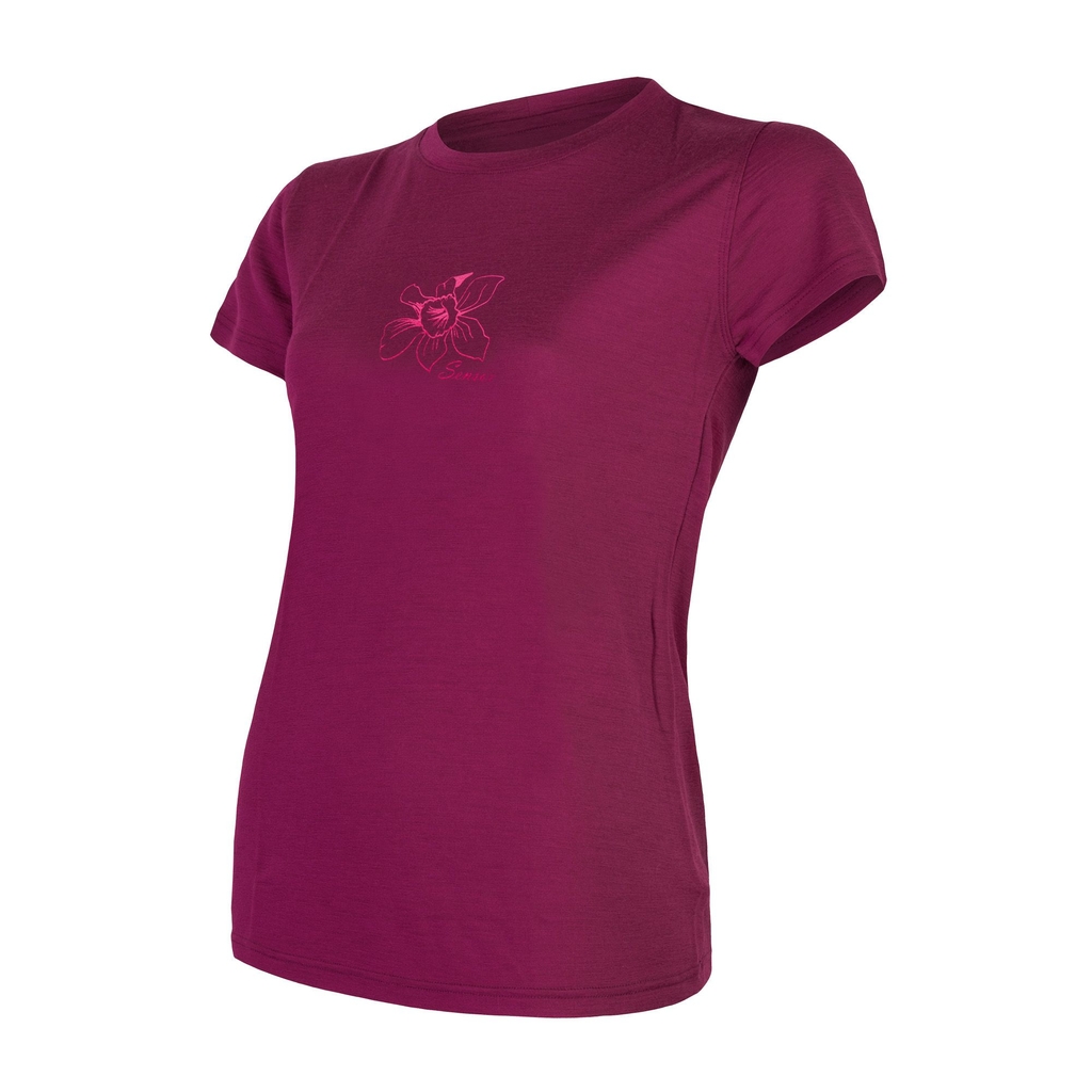 Dámské triko kr.rukáv SENSOR MERINO ACTIVE ORCHID lilla 
