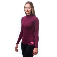 Dámské triko dl.rukáv zip SENSOR MERINO DF lilla 