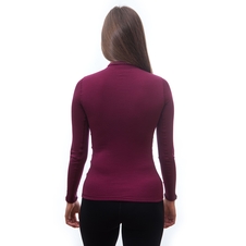 Dámské triko dl.rukáv zip SENSOR MERINO DF lilla 